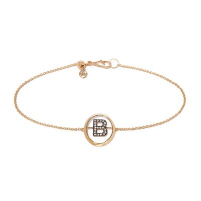 18ct Gold Diamond Initial B Bracelet