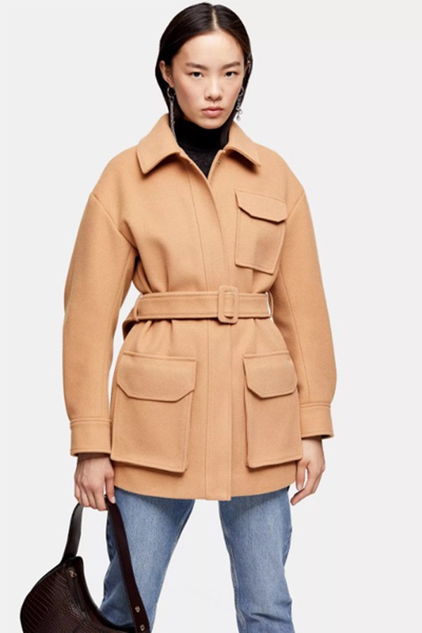 Camel Utility Pocket Shacket
