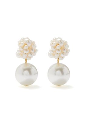 Pearl & 14kt Gold-Vermeil Drop Earrings from Completed Works