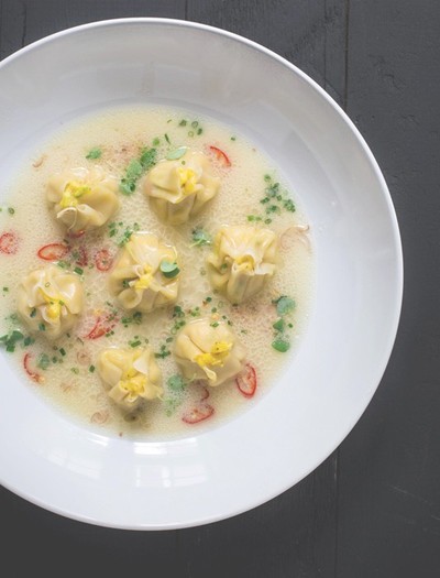 Corn Dumplings in Coconut Corn Broth