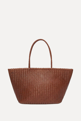 Braided-Leather Tote Bag from The White Company