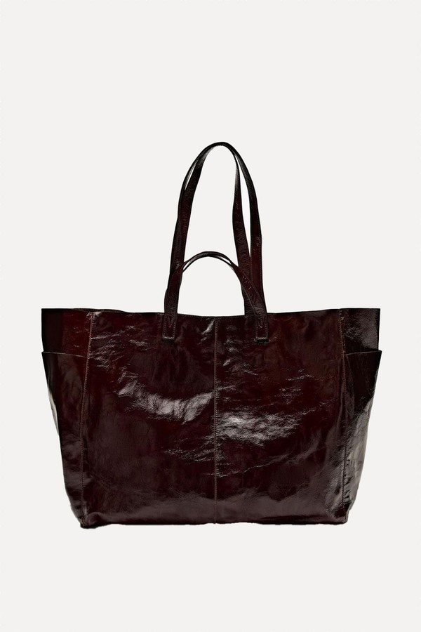 Nappa Leather Maxi Shopper Bag from Massimo Dutti
