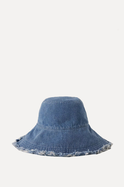 Frayed Denim Bucket Hat from Anthropologie