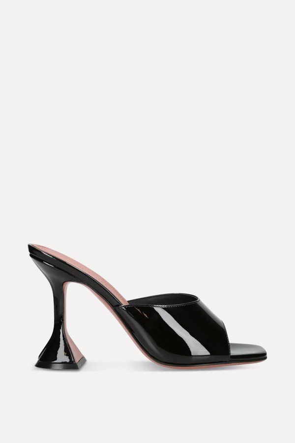 Lupita Glass Square-Toe Pvc Heeled Mules from Amina Muaddi
