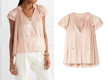 Sade Plissé-Satin Top from Ulla Johnson