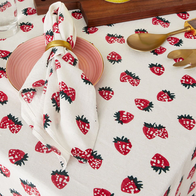 Jubilee Strawberry Table Cloth from Monsoon