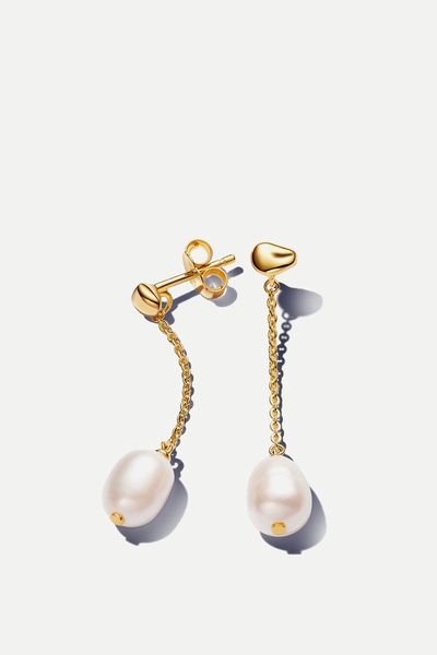 Treated Freshwater Cultured Pearl Drop Earrings