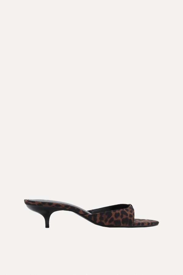Leopard-Print Kitten-Heel Sandals from Mango