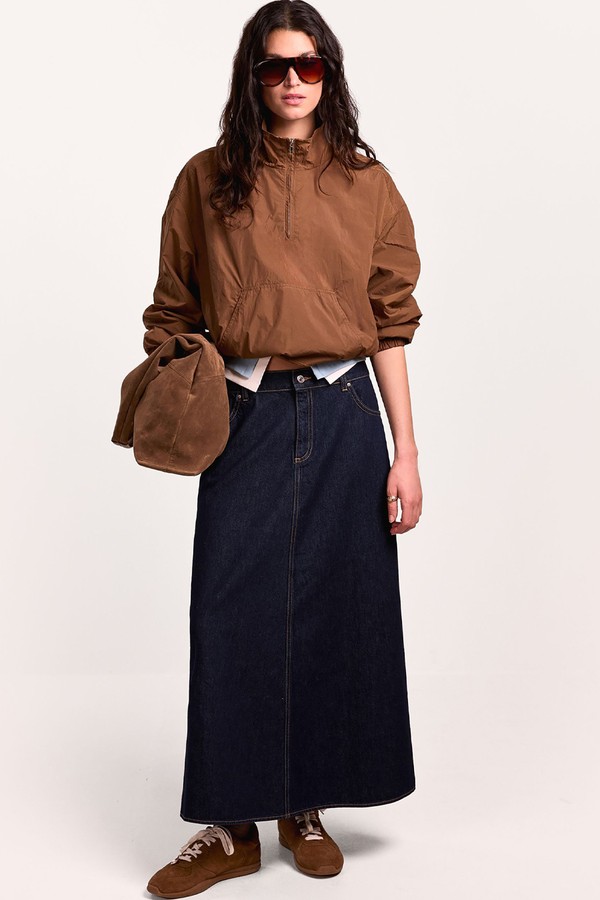 Denim Circle Midi Skirt