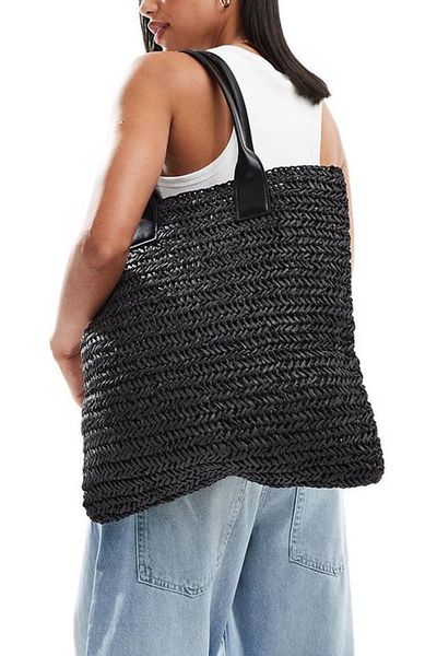 Oversized Raffia Shopper Bag