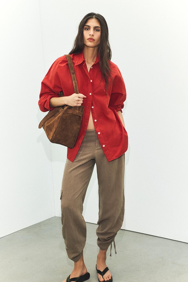 Washed Oversize Poplin Shirt