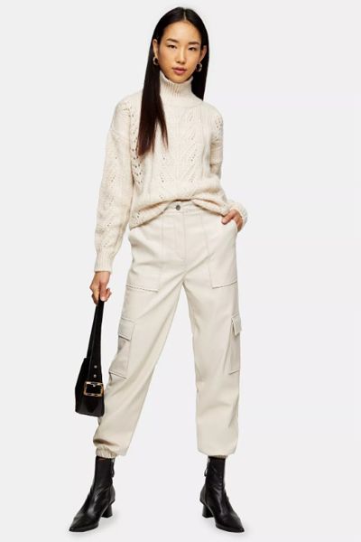 Faux Leather Utility Trousers from Topshop