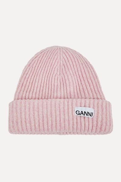 Ribbed Wool Blend Beanie  from Ganni