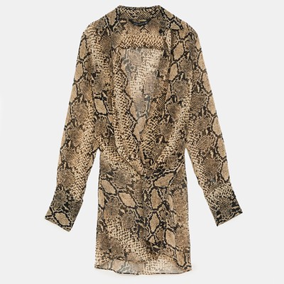 Snakeskin Print Blouse from Zara