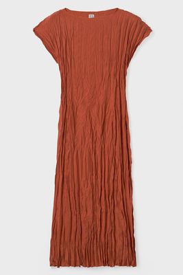 Crinkled Silk Cap Sleeve Dress  from Totême