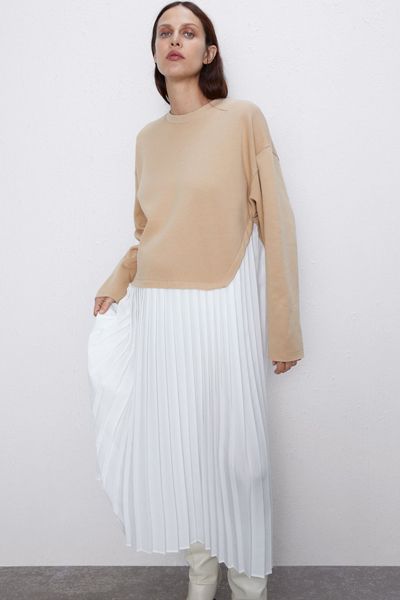 Combined Pleated Dress