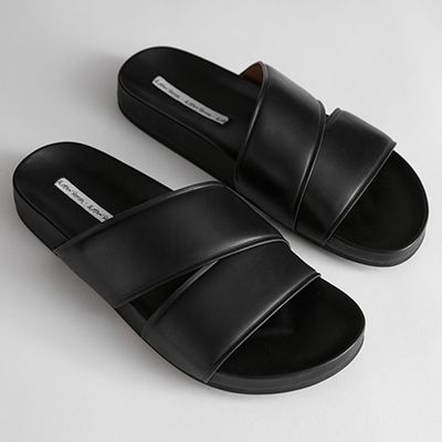 Criss Cross Leather Slip On Sandals from & Other Stories