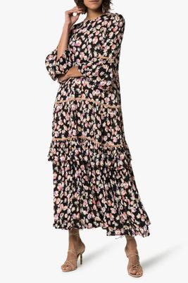Floral Fluted Sleeve Belted Dress from byTiMo