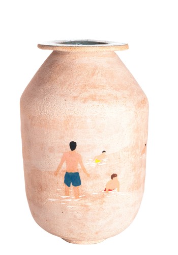 Natural Clay Swimming Vase from Lucas Le Roy