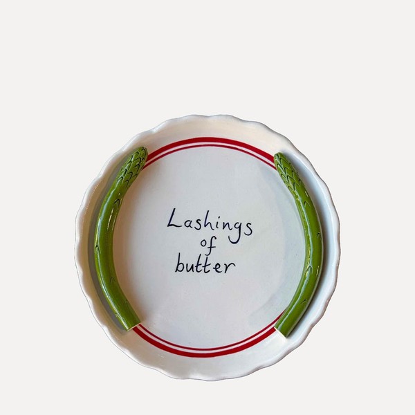 'Lashings Of Butter' Asparagus Serving Plate from Minnie-Mae Studio