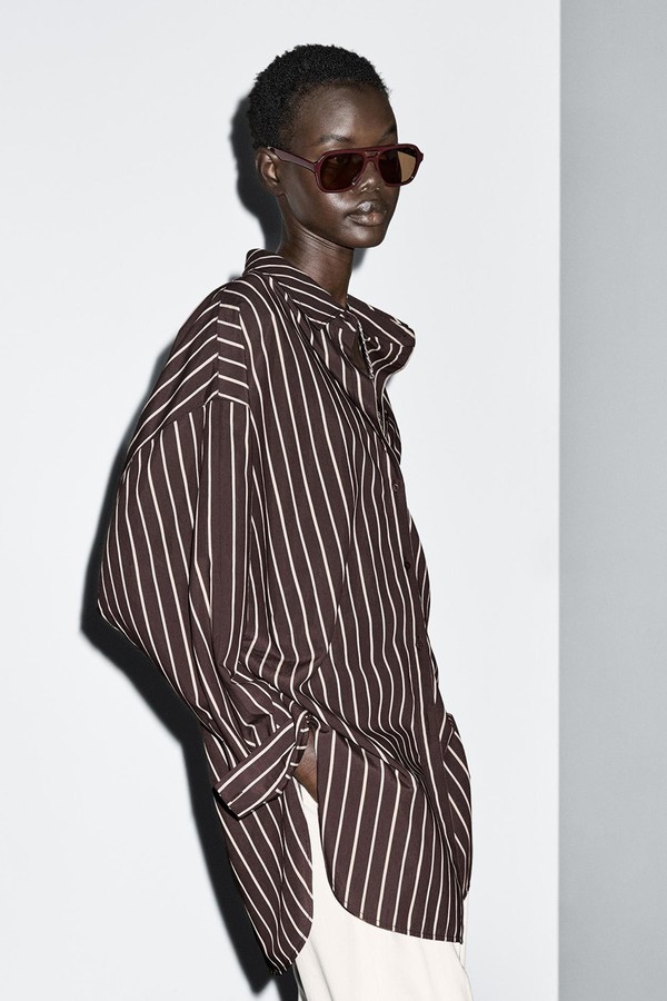 Loose-Fitting Striped Shirt from MASSIMO DUTTI