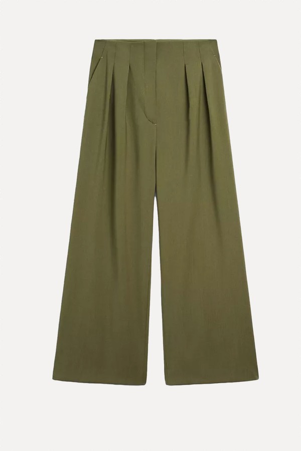 100% Wool Darted Trousers from Massimo Dutti
