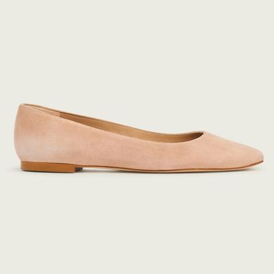 Phyllis Nude Rose Suede Flats from LK Bennett