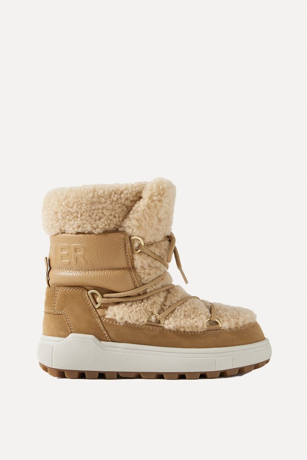 Chamonix Shearling, Textured-Leather & Suede Snow Boots from Bogner