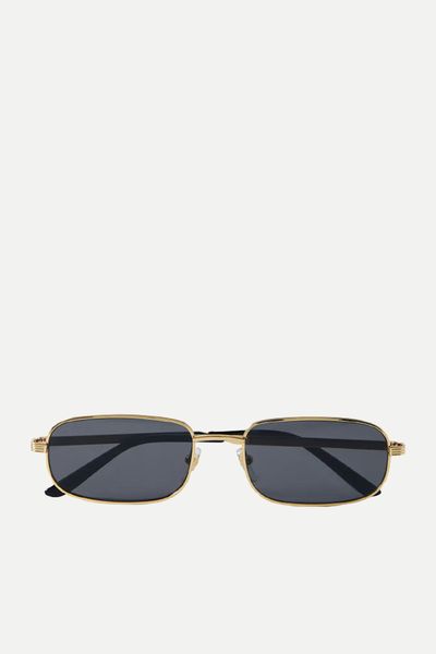 Rectangular-Frame Gold-Tone Sunglasses from Gucci Eyewear