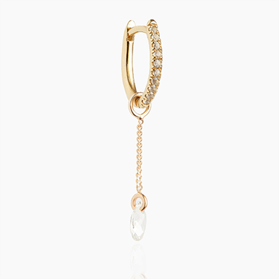 White Topaz & Raindrop Hoop Charm from Otiumberg