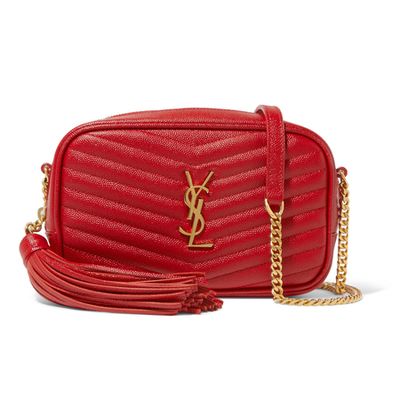 Lou Mini Quilted Textured-Leather Shoulder Bag from Saint Laurent