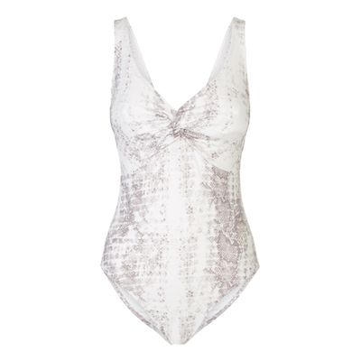 Core Snake Print Twist One Piece