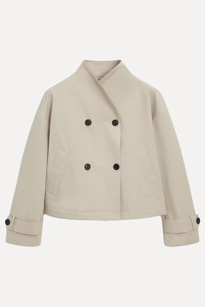 Short Trench Coat With Wraparound Collar from Massimo Dutti