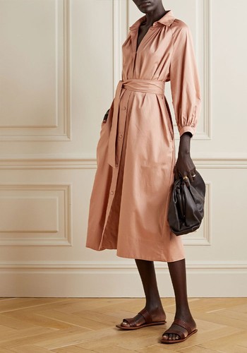 Lega Belted Cotton Sateen Shirt Dress from Max Mara