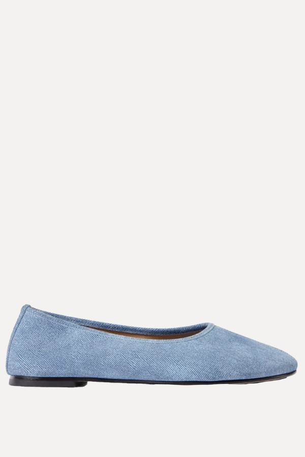 Balla Denim Leather Flats