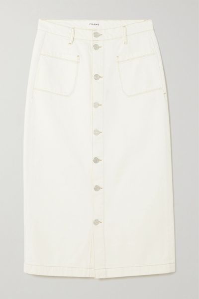 Le Bardot Denim Midi Skirt from Frame