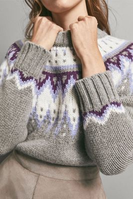 Limited Edition Wool/Cashmere Jacquard Sweater from Massimo Dutti