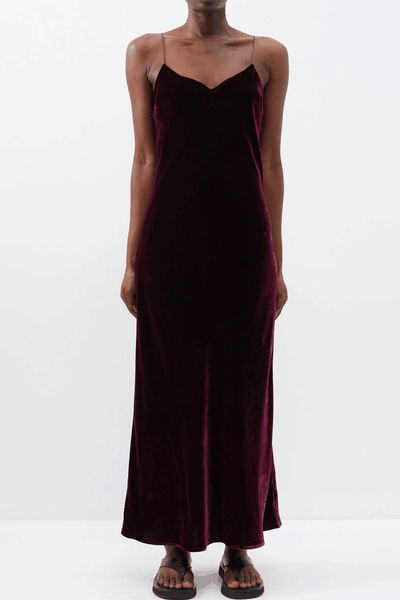 Lyon Velvet Slip Dress from Asceno