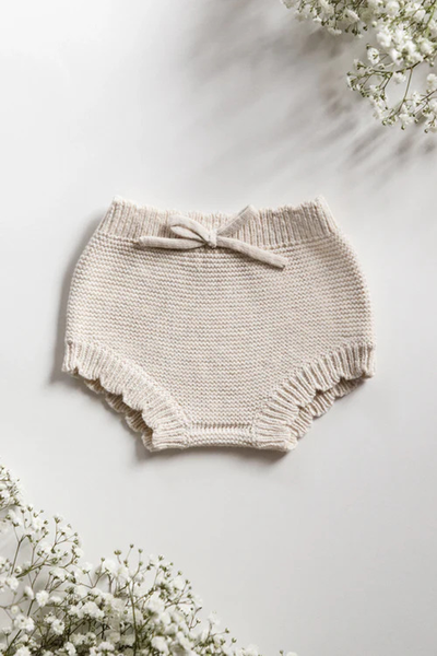 Organic Cotton Scallop Knit Baby Bloomers from Isla & Fraser