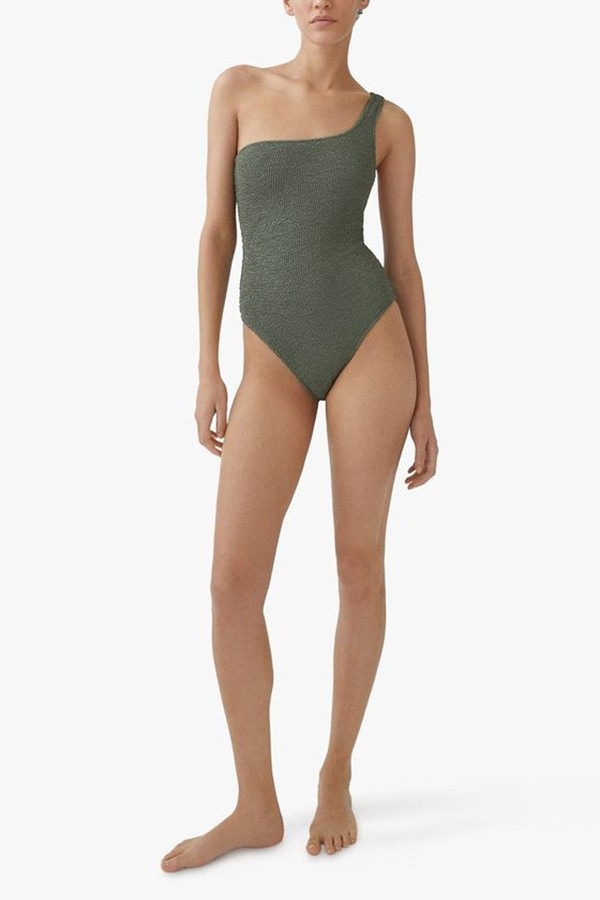 Milos Asymmetrical Textured Swimsuit from Mango