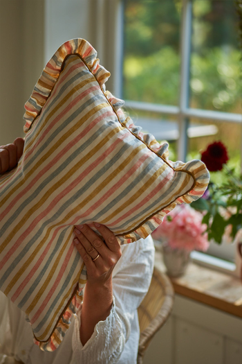 Sofia Striped Frill Cushion, £69 | Rowen & Wren