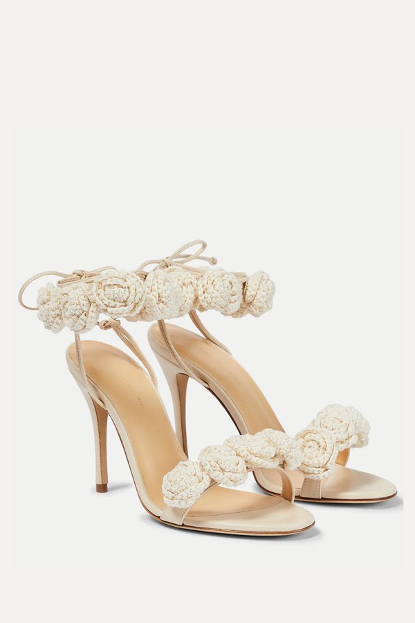 Floral Crochet & Leather Sandals from Magda Butrym