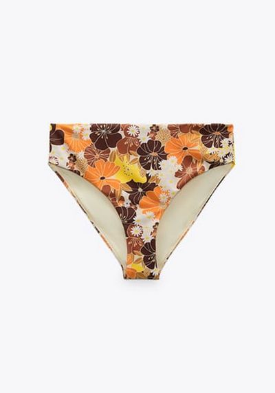 Orange Floral Bikini Bottoms from Zara