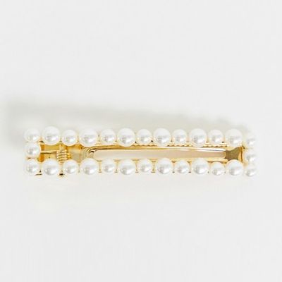Faux Pearl Rectangle Hair Clip from Design B London