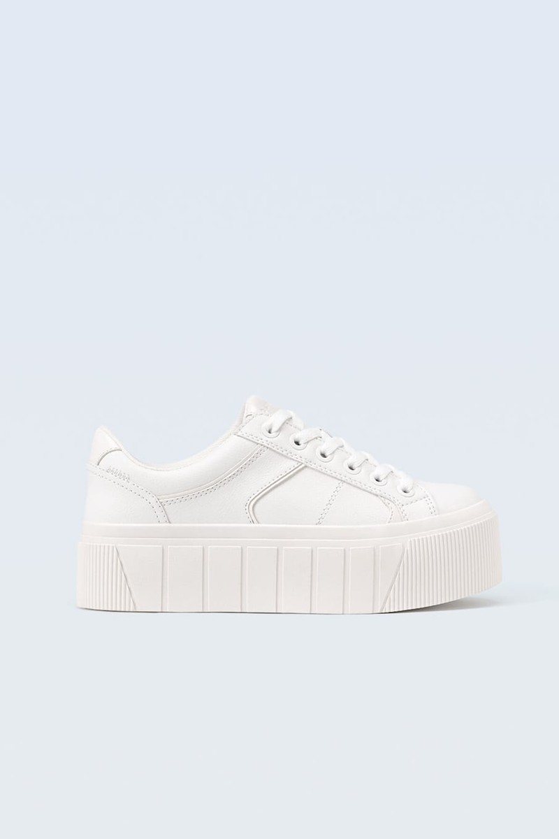 White Platform Trainers