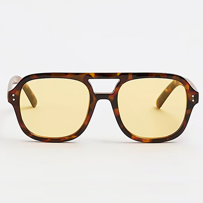 Brown Tortoise Shell Aviator Sunglasses from River Island