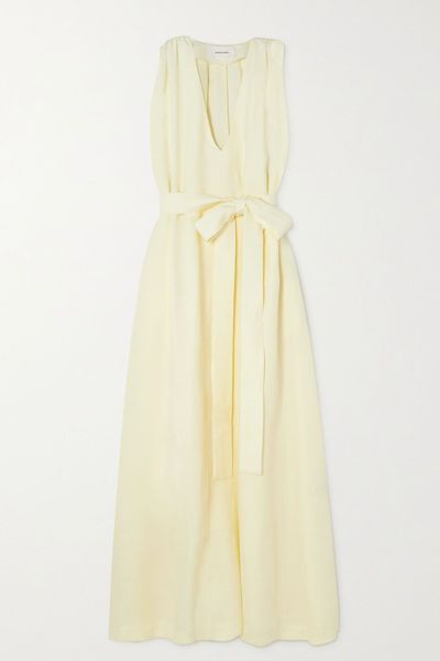 Marigot Belted Organic Linen Maxi Dress from Bondi Born + NET SUSTAIN 