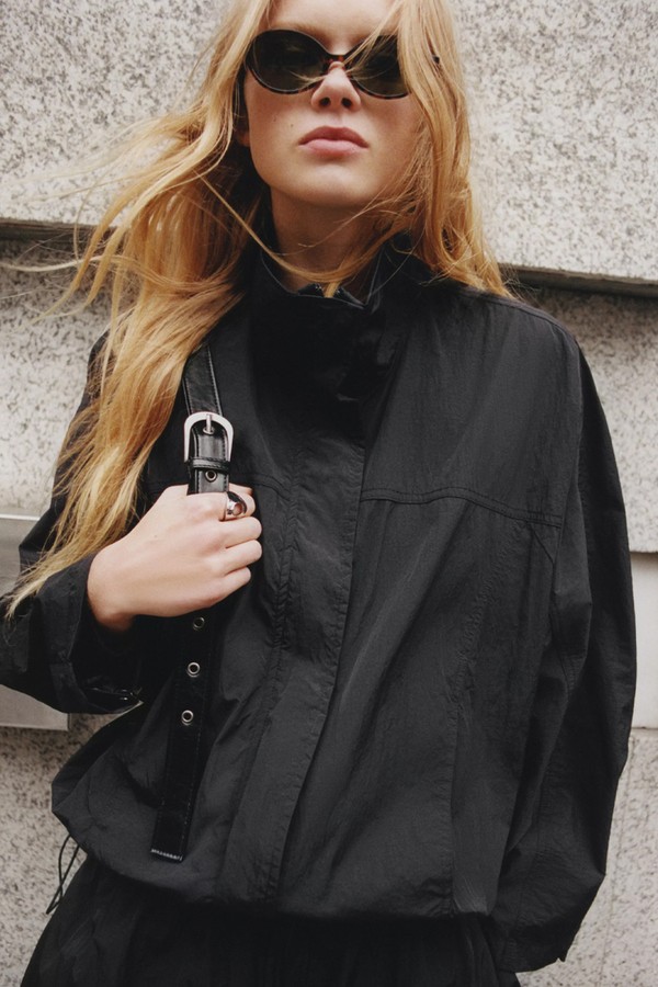 Short Nylon-Effect Jacket