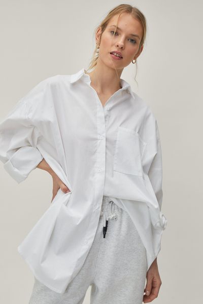 Poplin Oversized Long Sleeve Shirt