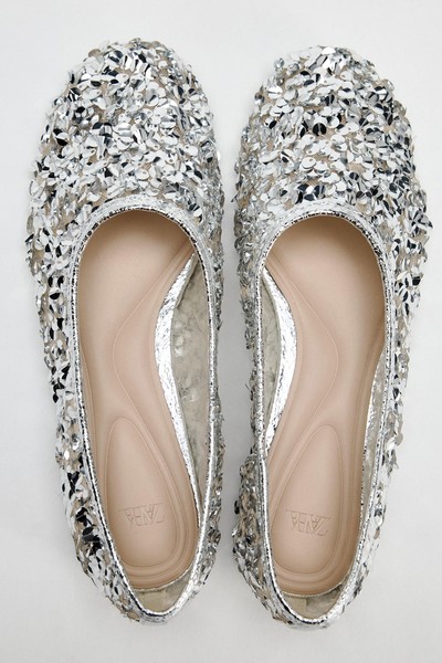 Rhinestone Ballet Flats from Zara